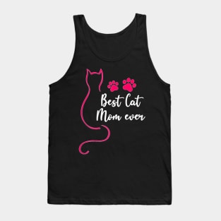 Best Cat Mom Ever  Pink Kitten Lover Mothers Day Tank Top